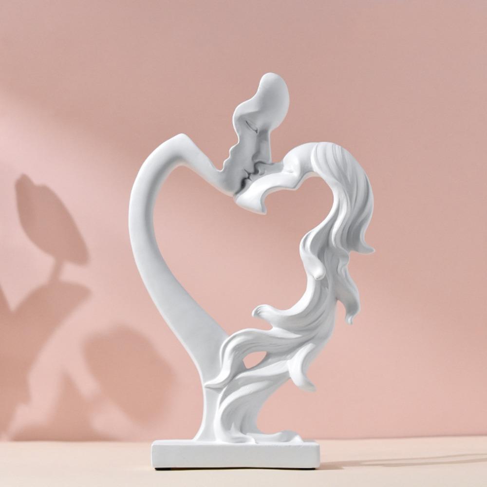 

Abstract Couple Statue Nordic Style Kissing Couple Sculpture Resin Figurines Valentine s Day белый