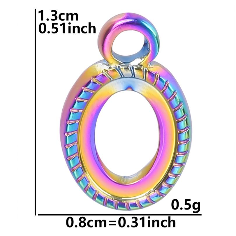 Personality Rainbow Irregular Round Heart Oval Stainless Steel Charm For Jewelry Making Bulk Supplies DIY Simple Earring Pendant