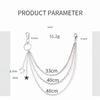 Fashion Punk Street Keychains Chain Moon Star Tassel Women Men Belt Chain Multilayer Hip Hop Biker Pants Chain Daily Wear