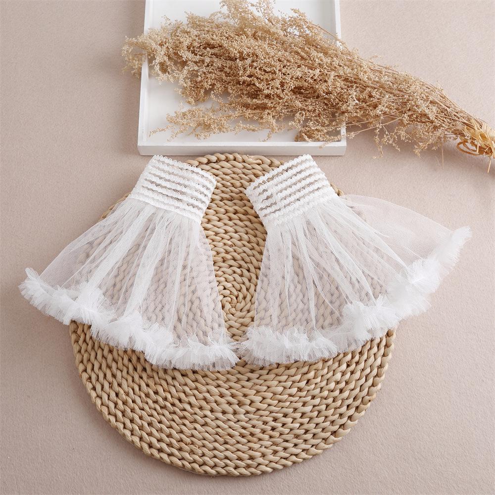 

Flared Lace Mesh Decorative Cuffs: Korean-Japanese Style Fake Sleeves for Women белый
