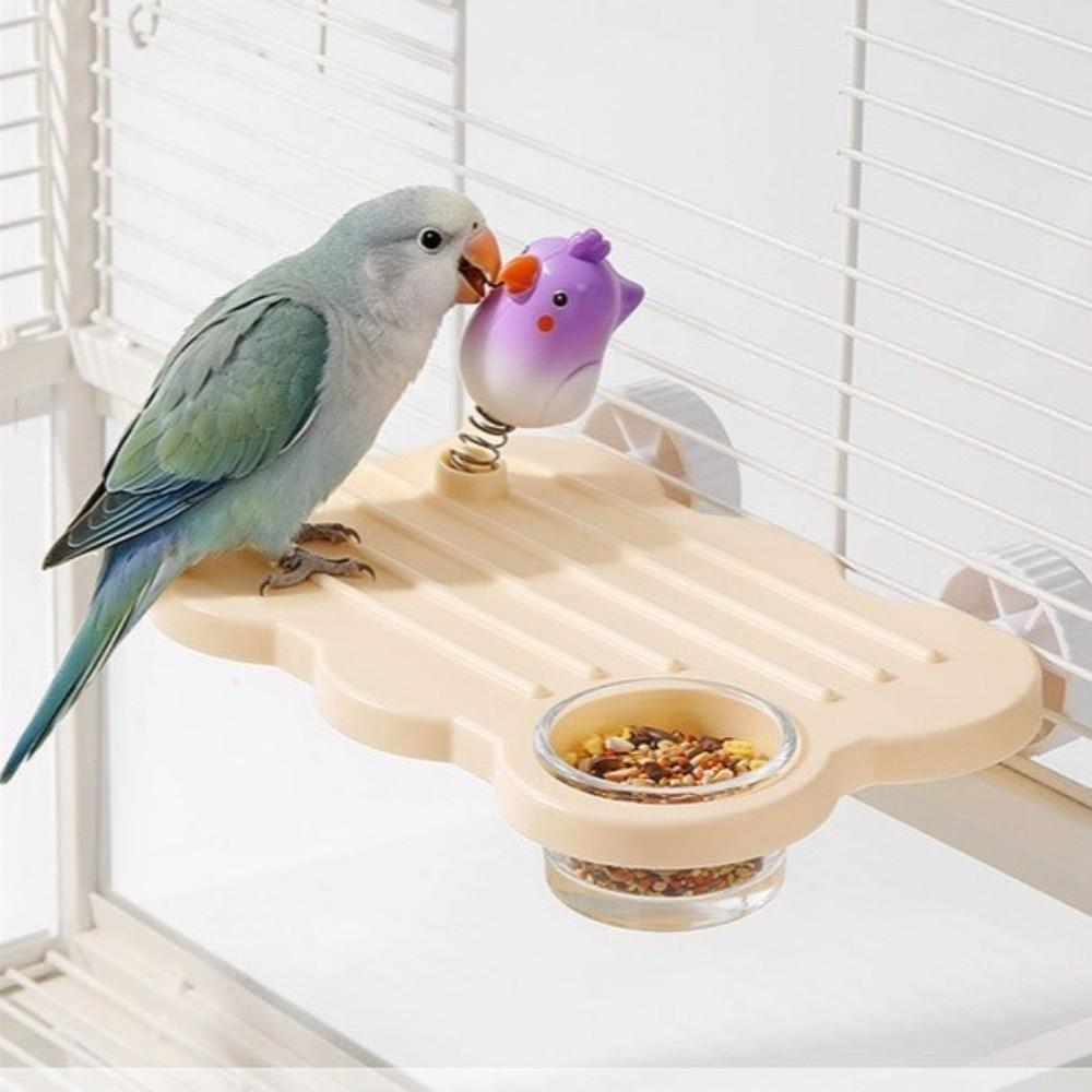 Rectangle Bird Cage Stand Toy Anti Slip Birdcage Food Bowl Hanging Feeding Platform Aviary
