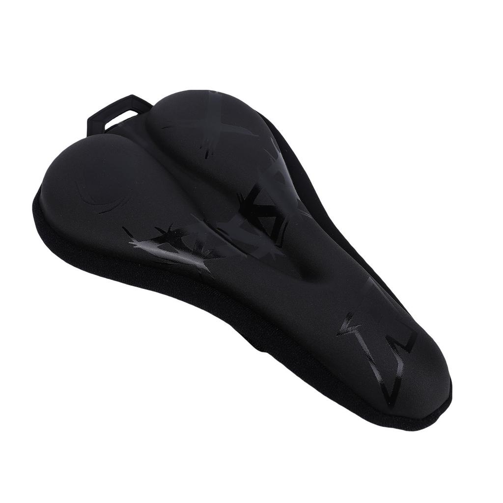 Bike Saddle Cover PU Silicone Foam Filling Anti Slip Cycling Seat Cushion Cover for Mountain Road Bikes Black