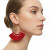 Fashion Niche Ethnic Fan-shaped Fringed Earrings, Retro Temperament Bohemian Earrings