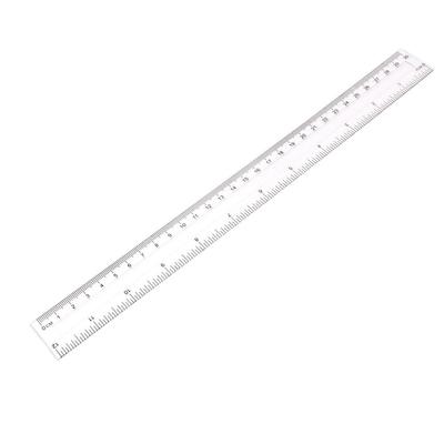 30cm Transparent Plastic Dual-Sided Ruler for Student Teaching Supplies