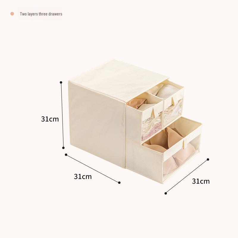 Washable Fabric Drawer-Style Storage Box for Bras and Underwear