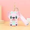 Creative Stitch Cartoon Silicone Keychain: Children's Earphone Storage Wallet & Pendant