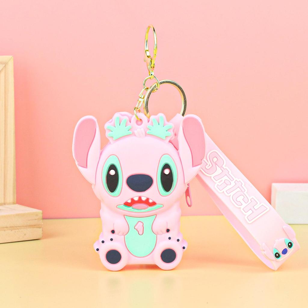 Creative Stitch Cartoon Silicone Keychain: Children's Earphone Storage Wallet & Pendant