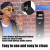 Durable Outdoor Mounted Trash Bin Weatherproof Bottom Opening Allows Fast Cleaning Includes Screws Simple Assembly