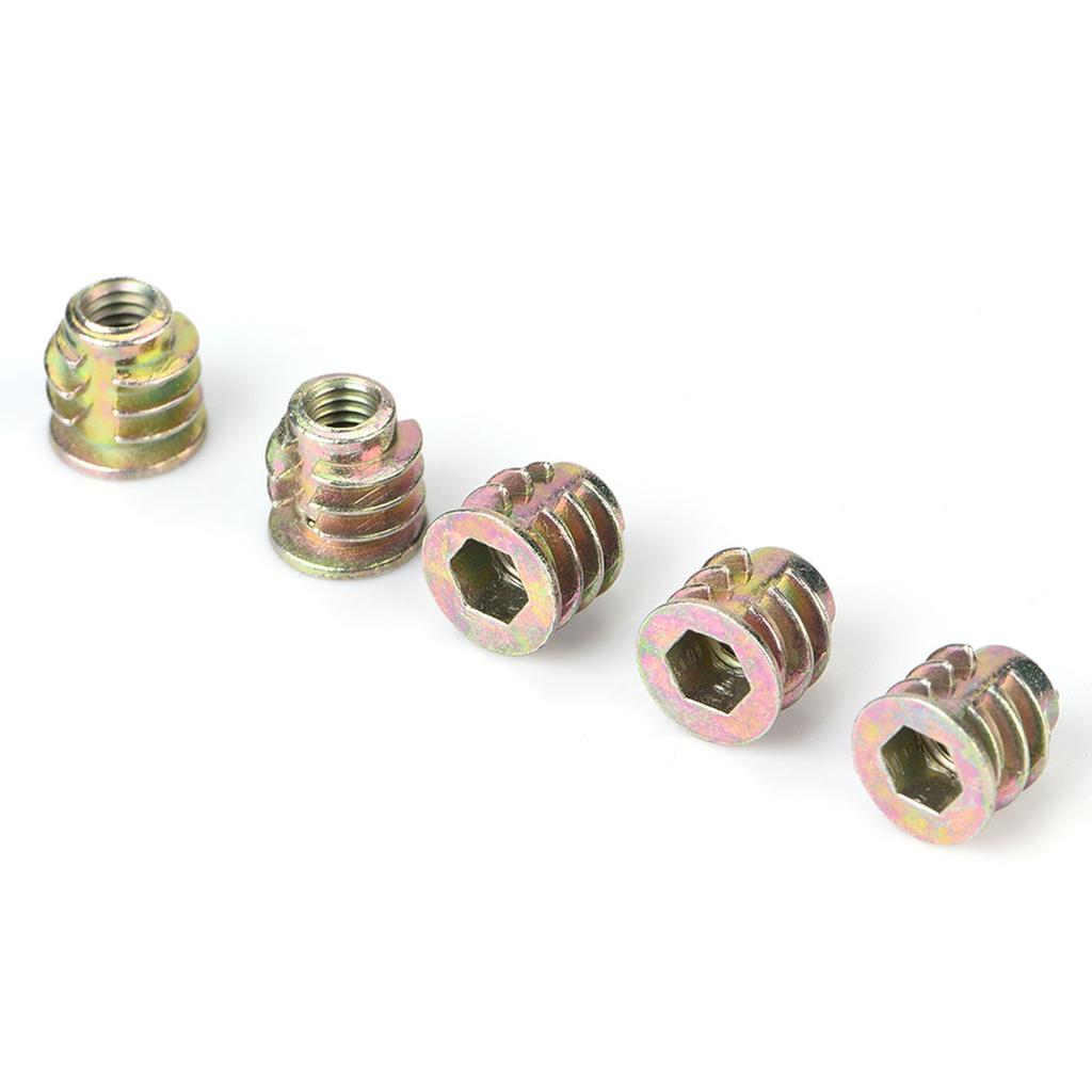 50 Stück M4 M5 Zinklegierung Innensechskant Einschlagmuttern für Holzmöbel (M4*8)