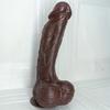 9,65" Realistisk Svart Dildo med Sugekopp, Flere Størrelser, Flytende Silikon, G-punkt- og Analsimulering for Par, Håndfri Lek