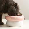 Cute Donut Shape Ceramic Pet Bowl Elevated Cat Bowl Protects Cervical Vertebrae Pet Supplies