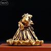 1 PIÈCE Statue Grenouille en Laiton Vintage Sculpture Grenouille Miniature Figurine Animal Antique Animal de Compagnie pour Thé Décoration Maison Bureau Idéal Pour Collectionneurs