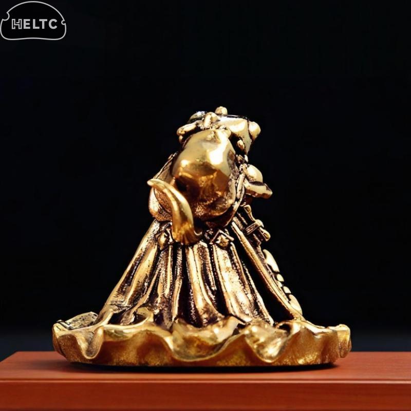 1 PIÈCE Statue Grenouille en Laiton Vintage Sculpture Grenouille Miniature Figurine Animal Antique Animal de Compagnie pour Thé Décoration Maison Bureau Idéal Pour Collectionneurs