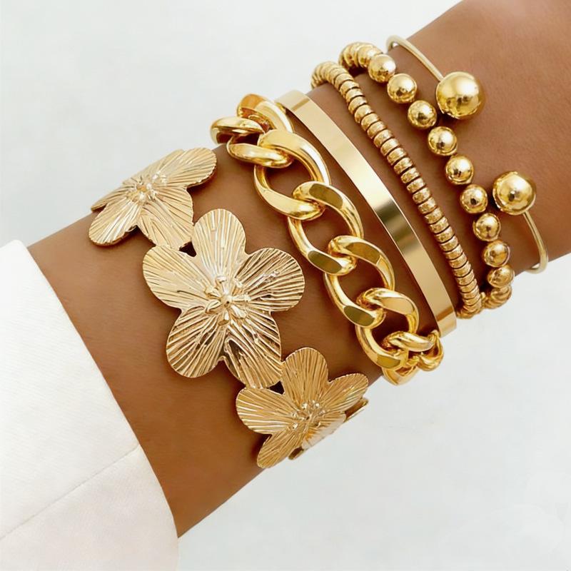 Multi-layer Punk Hip Hop Beaded Bracelet Set for Women