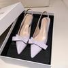Summer 2025 New Pointed Stiletto High Heels Niche Bow Strap Fashion Sandals
