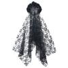 Simulation Rose Skull Mesh Veil Hairband Gothic Halloween Rose Headband  Women Accessories