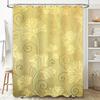 Luxury Golden Printed Shower Curtain Fabric Bathroom Decor Waterproof Home Decoration for Bathtub Yellow 3D Patterns