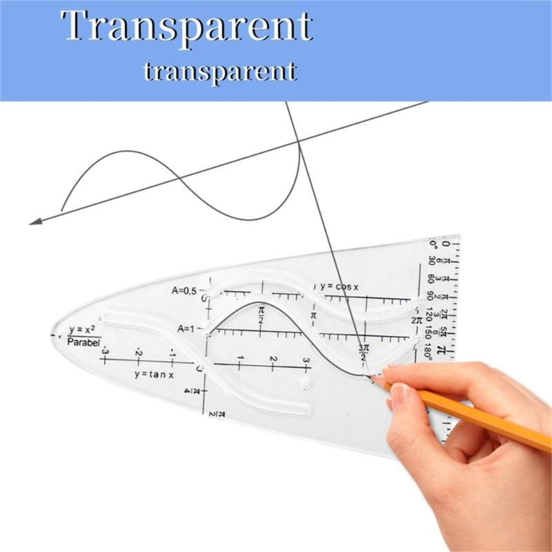 Cosine Ruler Precise Math Tool Cosine Scale Ruler For Technical Drwing Parabolic Stencil Cosine Ruler