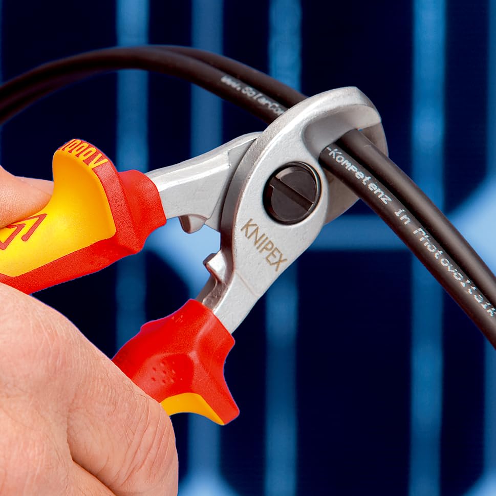 KNIPEX Cable Cutter Insulated Cable Cutter with Drop Protection 9516-165TBK, (Black) 9516-165TBK
