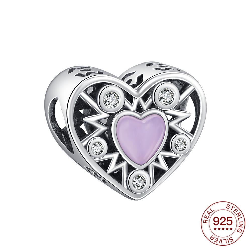 Copper Heart Series Beaded Family Lover Charms Jewelry Making For Original Bracelet Women'S Fashion Jewelry Gifts