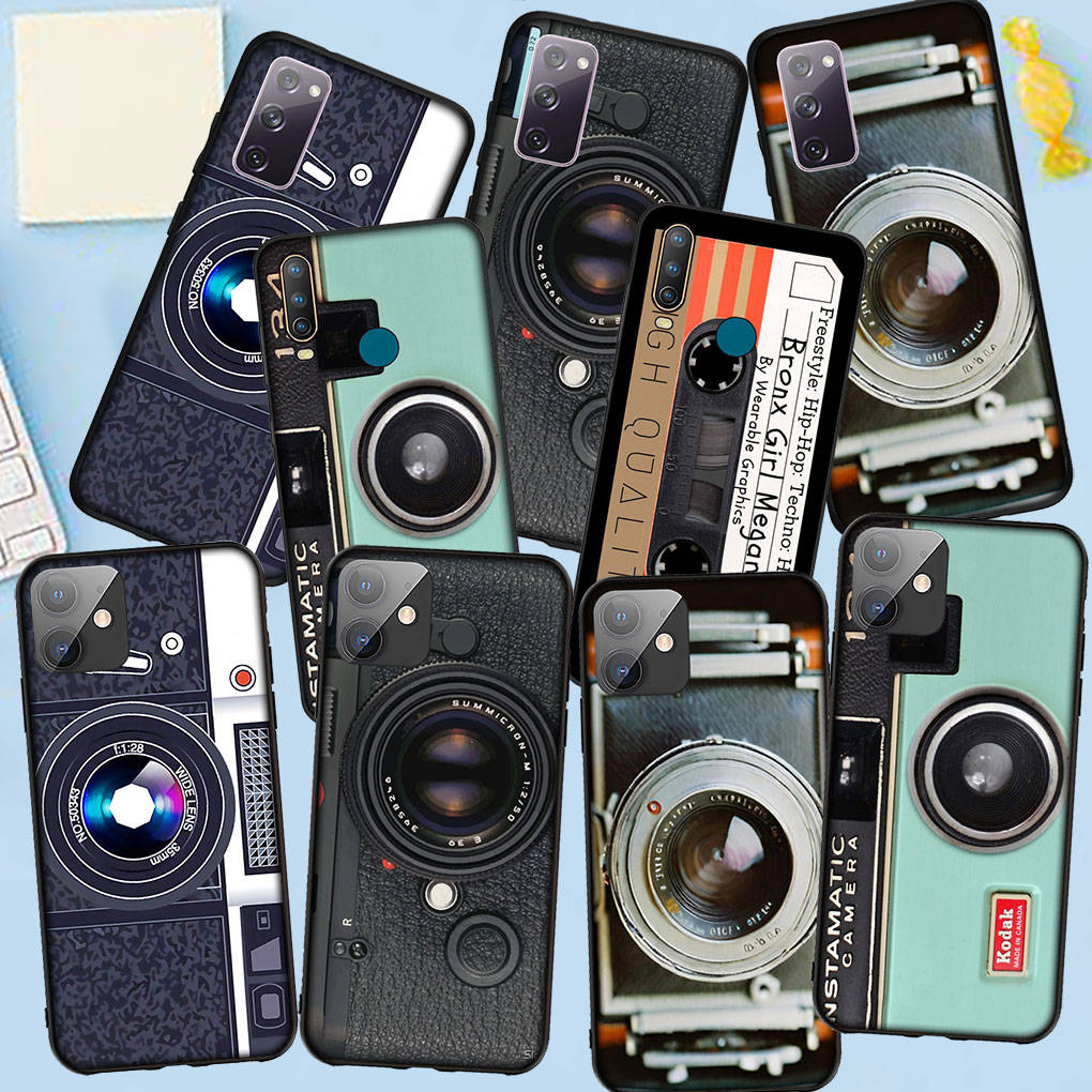 Funda para Samsung Galaxy S25, S24, S23, iPhone 16, 15, Xiaomi Redmi Note 14, 13, 12, 16E, 11 Pro Max, OPPO, Moto, Huawei, fondo de pantalla, cámara retro, cubierta vintage