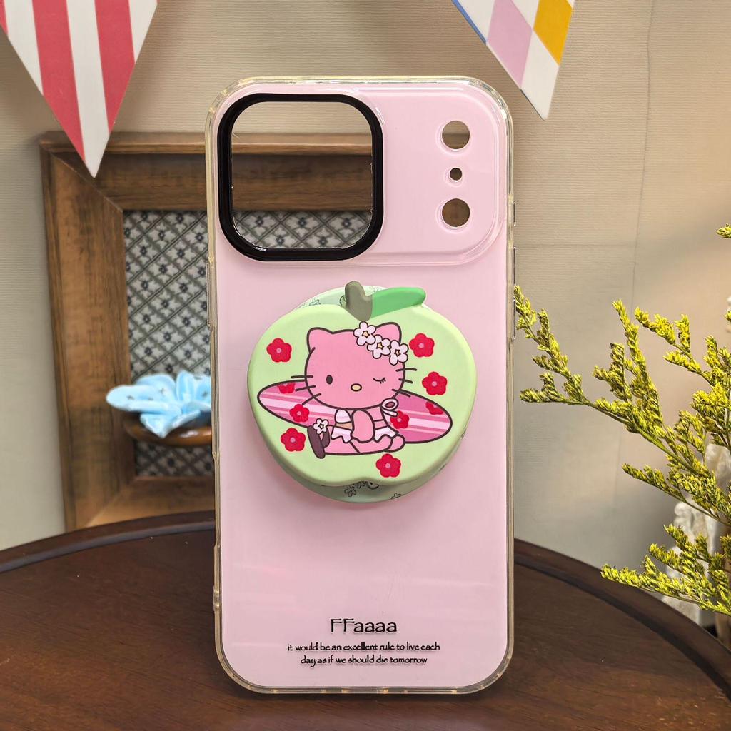 Film-Style Cute Cartoon MagSafe Magnetic Bracket with Strong Adsorption and Retractable Desktop Airbag for Trendy Females