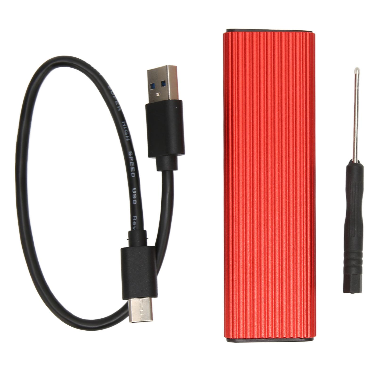 

Адаптер корпуса M.2 SSD Установка без инструментов USB C 3.1 Протокол NGFF Красный Мобильный Внешний