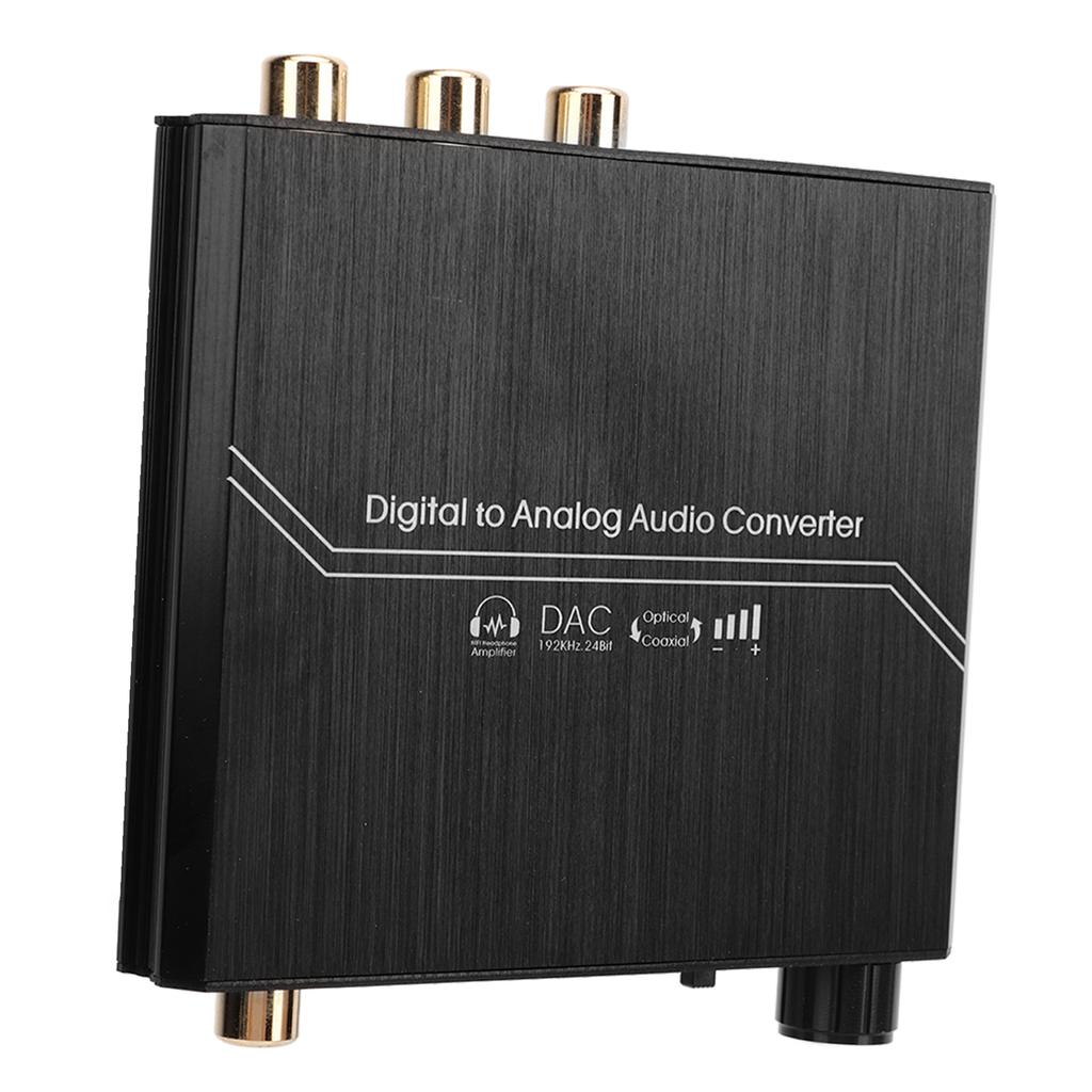 Convertidor de Sonido Digital a Analógico de 192KHz con Ajuste de Volumen Óptico Digital Coaxial a Estéreo Analógico RCA Jack de 3.5mm