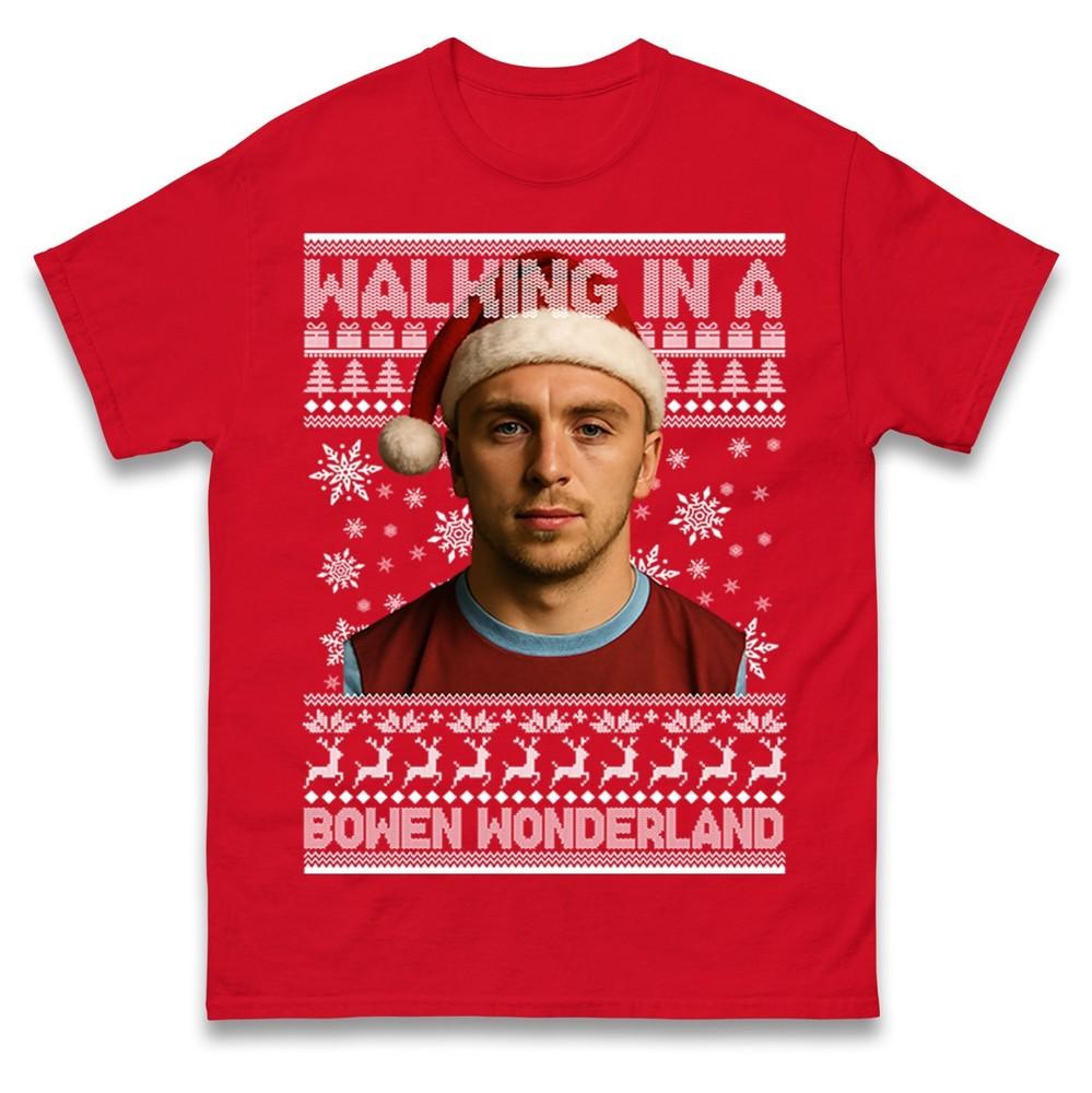 Walking In A Bowen Wonderland Footballer Christmas Xmas Festive Gift Tee Top S