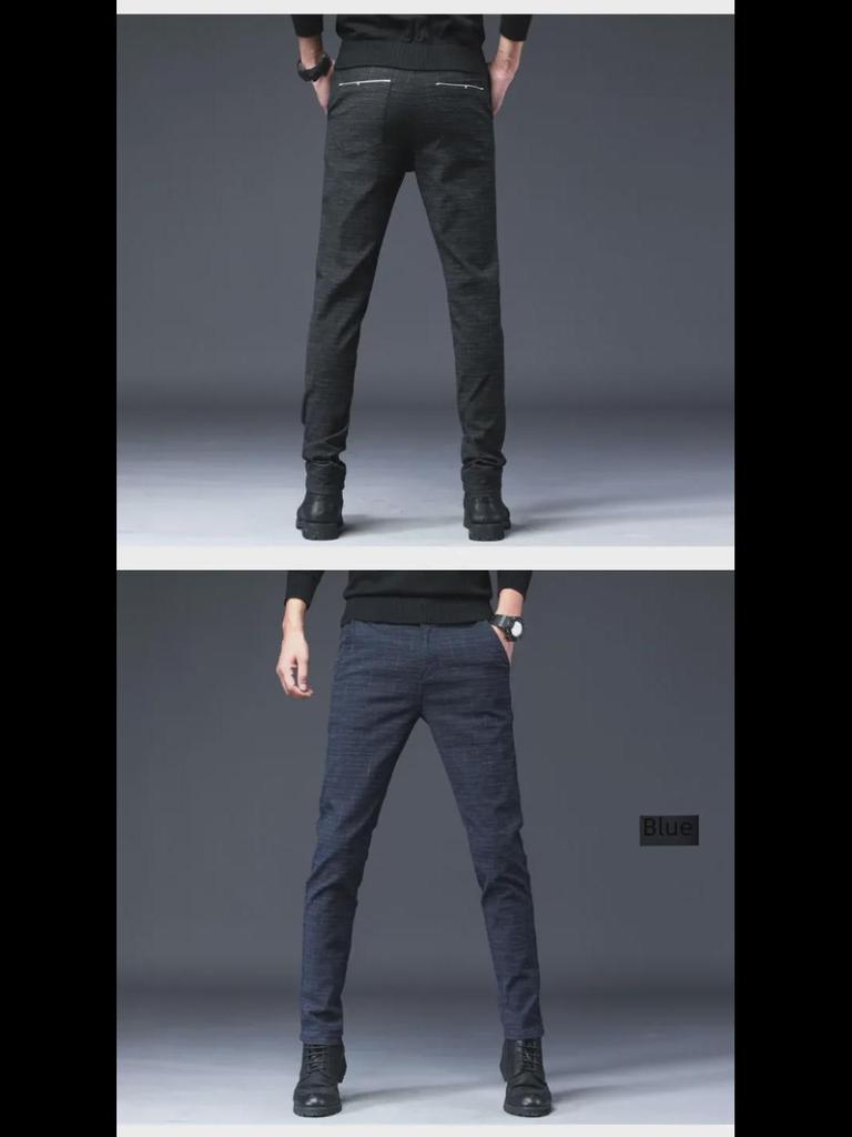 Seiko Heren Plaid Wafel-Dunne Casual Broek - Zwart, Lente/Zomer Broeken