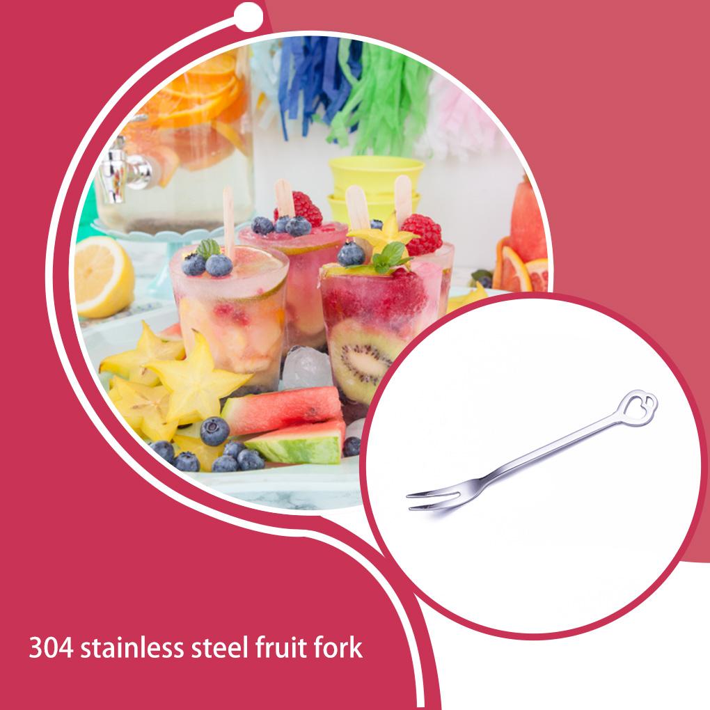 Fruit Fork Dessrt Salad Forks Home Kitchen Tableware Stainless Steel Birthday BBQ Party Cafes Bar Tools Flatware