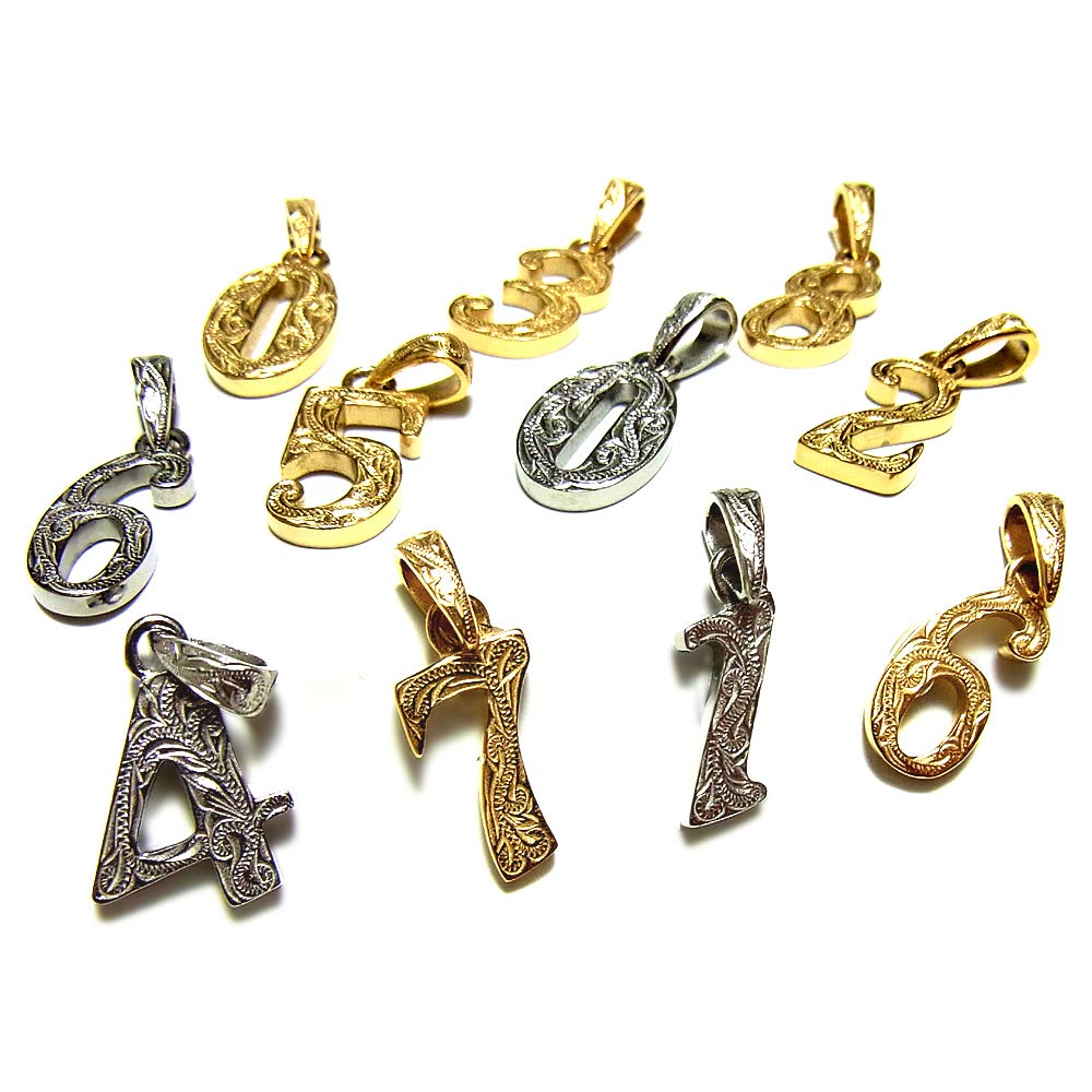 

Hawaiian Jewelry Number Necklace for Women and Stainless K14 Yellow Gold [JULAISU] Men, Kaleikini, Steel, Coating, 7, 45cm-50cm