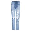 Women Color Hole Low Waist Jeans Flares Fashion Pants Trouser