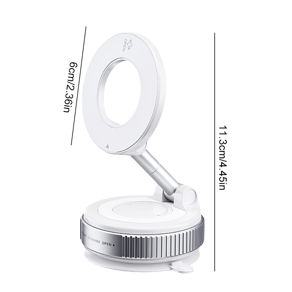 Magnetic Vacuum Car Mount Phone Holder Vacuum Suction Cup Car Phone Stand Folding Mobile Phone Stand for Gym Bath Shower