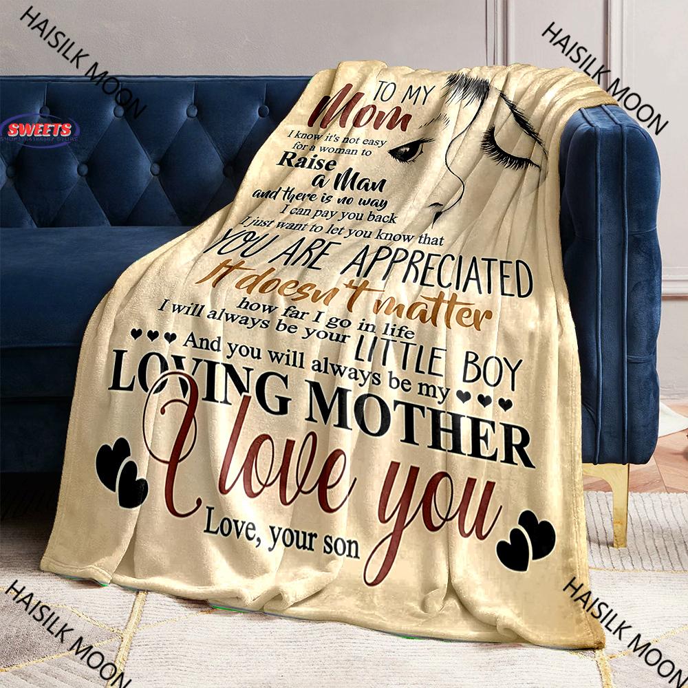 Throw Blankets Anniversary Birthday Mother's Day Gift for Mom from Daughter Son,Super Soft Flannel Throw Blankets for Bed Couch