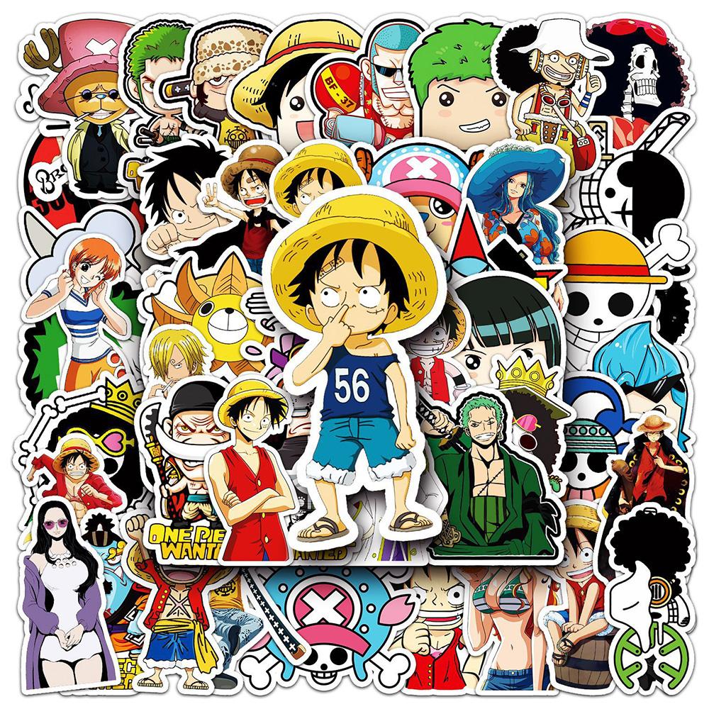 4850 100Pcs Anime One Piece Stickers Decals Graffiti Skateboard Laptop Phone Car Luffy Chopper Cool Cartoon Sticker For Kids