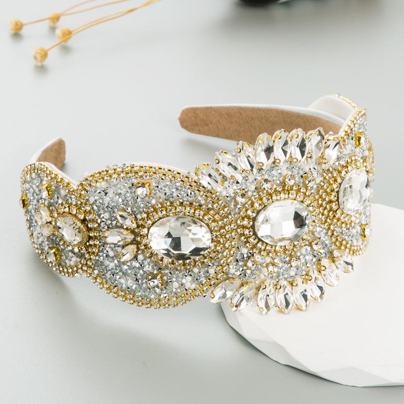Women s Party Rhinestone Headbands Fashion Hairband Premium and Luxurious Hair Accessories for Women белый