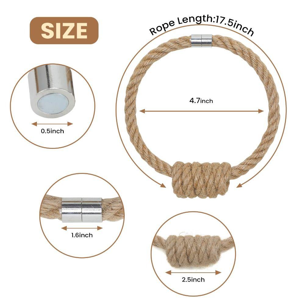 2 Pack Creative Magnetic Curtain Tiebacks Rope Knot Curtain Tiebacks Curtain Holdbacks  Home Decor