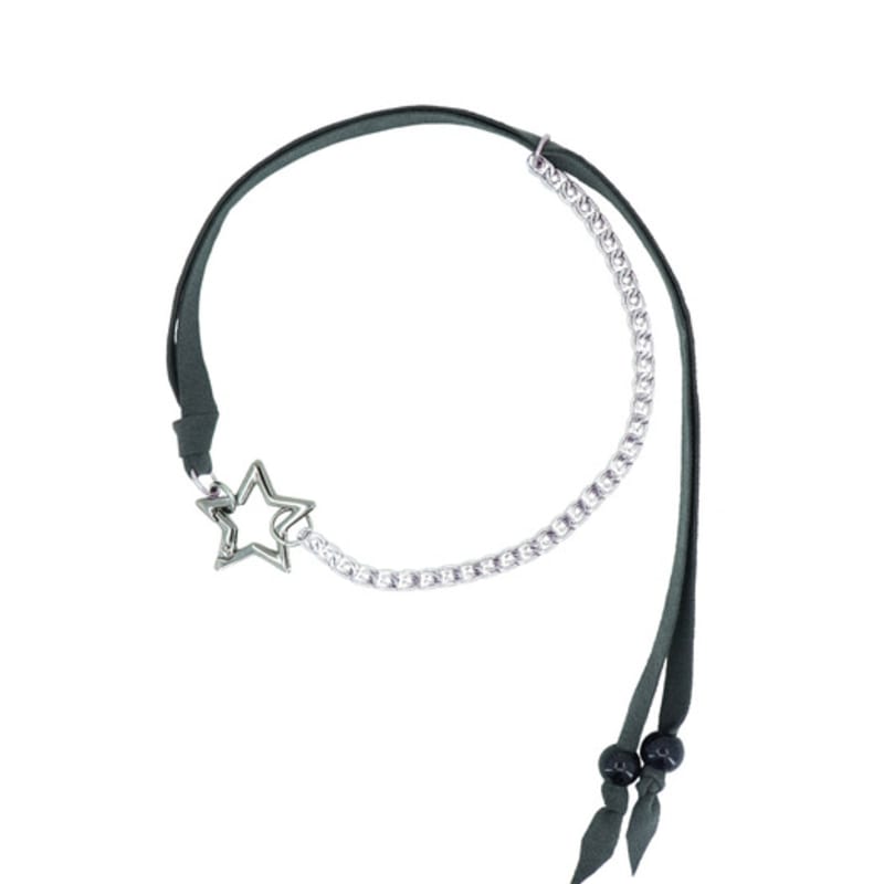 DARINGDarling Star suede Necklace (Grey)