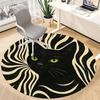 1ks Zebra Kočka Kancelářský Kulatý Koberec, Podložka Vhodná Do Kanceláře, Pod Kancelářské Židle Ložnice Obývací Pokoj Domácí Dekorace, Dekorace Místnosti