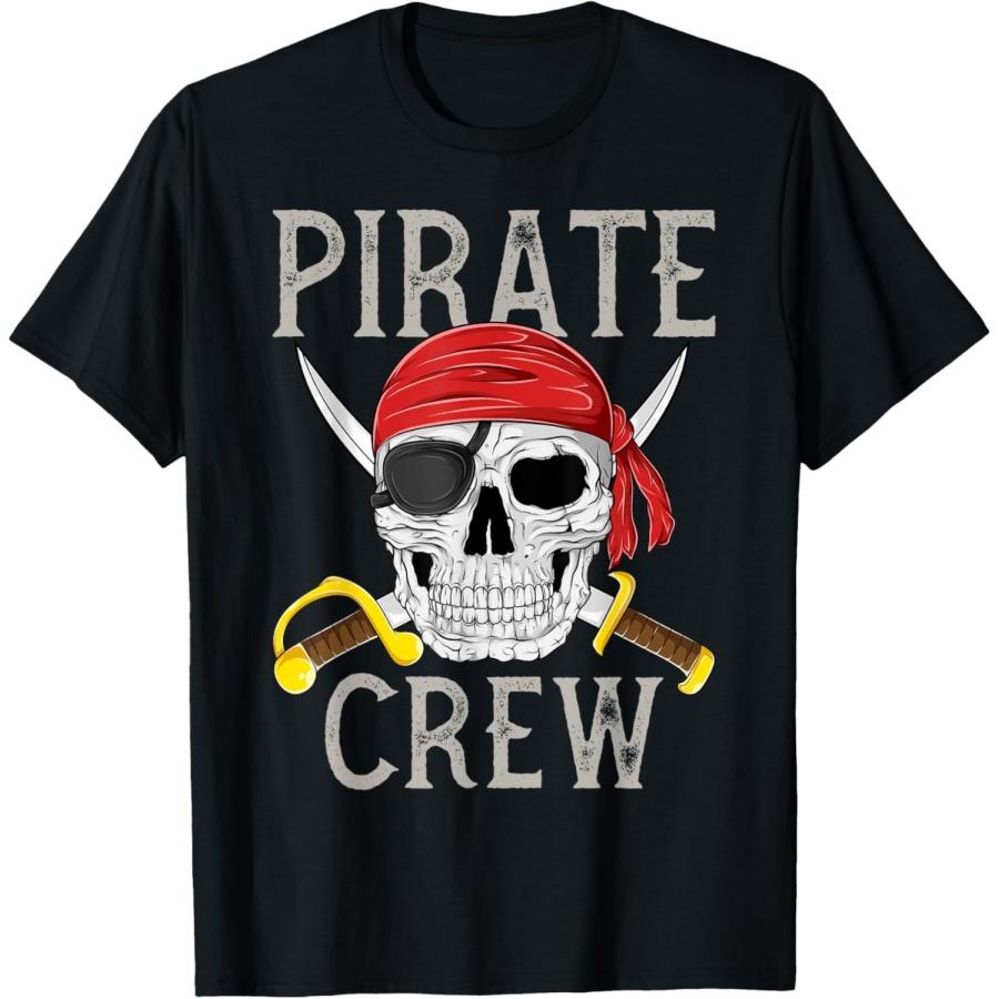 Pirate Crew Jolly Roger Flag Skull Family Matching Pirates T-Shirt XXXXXL чёрный