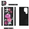 Crossbody Wallet Case for Samsung Galaxy S24 Ultra, Magnetic Detachable PU Leather Flip Phone Case with Card Holder RFID Blocking Wristlet Mirror