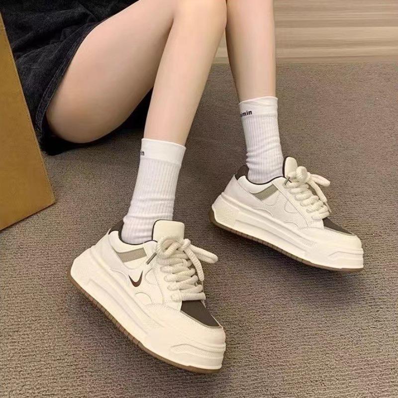 Spring Autumn Chunky Women Casual Shoes Fashion All-match Student White Sneakers High Quality Comforts Increased Vulcanize Shoes