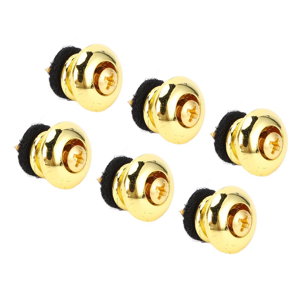 6pcs Guitar Strap Button Smoothly Iron Guitar Strap Locks Easy Installation Guitar Strap End Pins for Acoustic Guitar