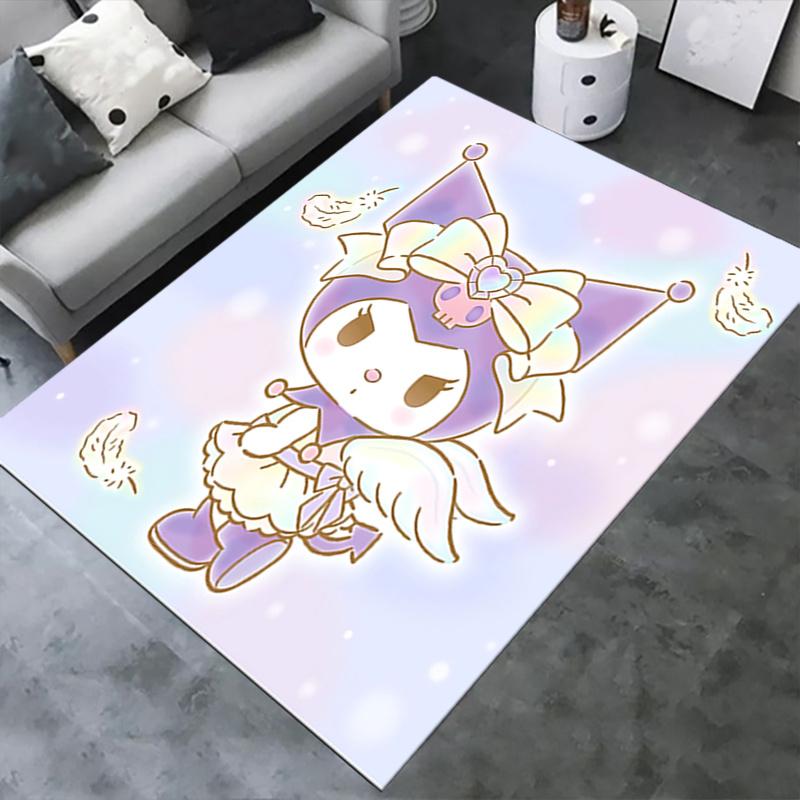 Office Rug Kuromi, Jester Anti-Slip Rug, Machine Washable for Living Room, Bedroom, Office, Multiple Sizes, Bedroom Mat, Decorative Mat, Durable Mat,