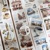 Retro Romance Washi Tape: Artistic Coffee-Themed DIY Journal & Collage Decor