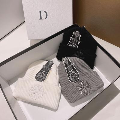 Korean Version of Internet Celebrity Cross Knitted Hat, Autumn and Winter Warm Soft Waxy Wool Hat, Youth Versatile