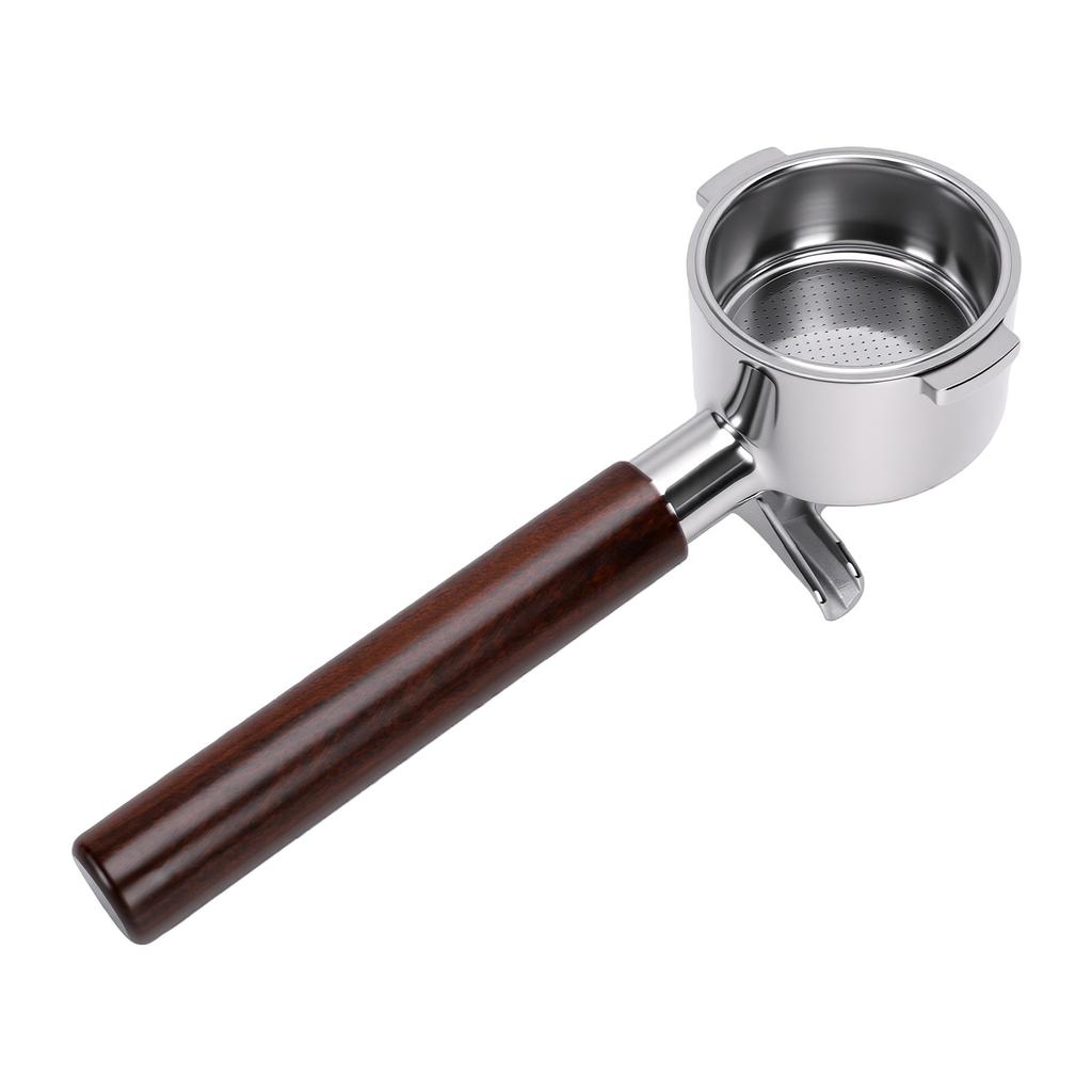 Portafiltro Adatto per De Longhi 51mm Doppia Uscita 2 Orecchie Portafiltro Caffè con Manico in Palissandro Tipo N