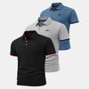Lot de 3 Chemises de Golf pour Homme, Polos de Golf Évacuant l'Humidité, Chemises Athlétiques pour Homme, Polos à Manches Contrastées, Hauts Décontractés à Manches Courtes,