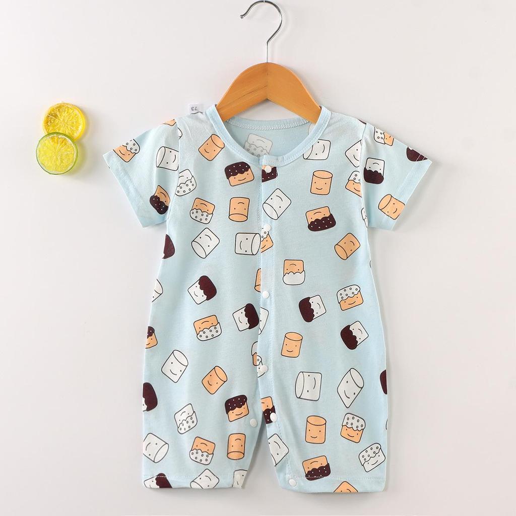 2026 Newborn Short Sleeve Jumpsuit Romper - Thin Style Bodysuit Pajamas
